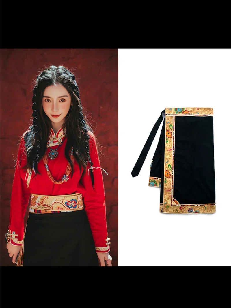 Linen Dress Wrap - Vestido tibetano tradicional saia envoltória roupas