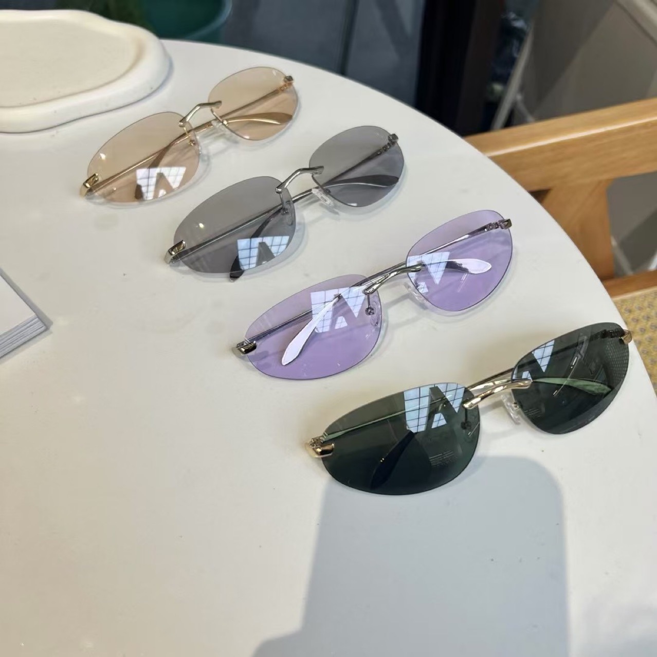 Sunglasses Cat Eye - Tons sem aro UV400, óculos de