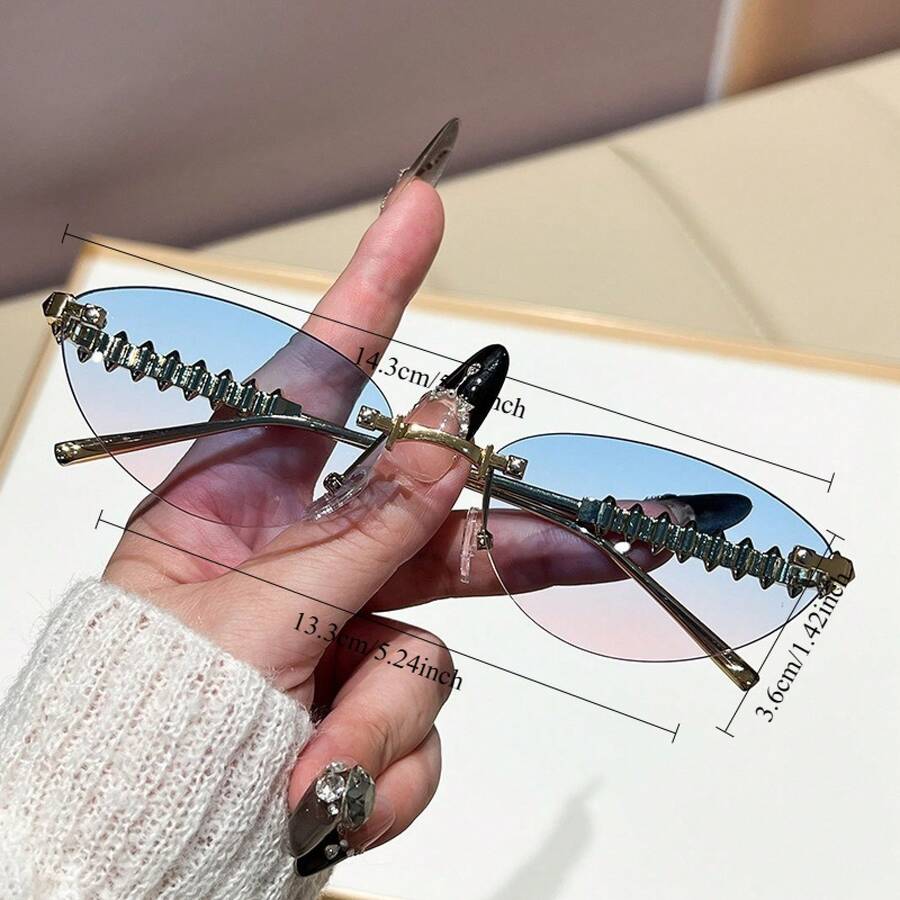 Sunglasses Cat Eye - Óculos de Moda Sem Armação com