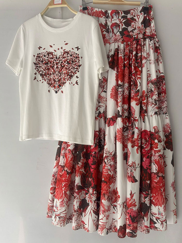 Conjunto Floral Feminino de Ve - Midi Skirt Floral avaliação e preço