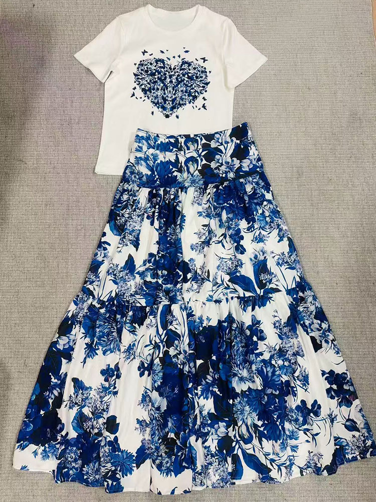 Conjunto Floral Feminino de Ve - Midi Skirt Floral avaliação e preço