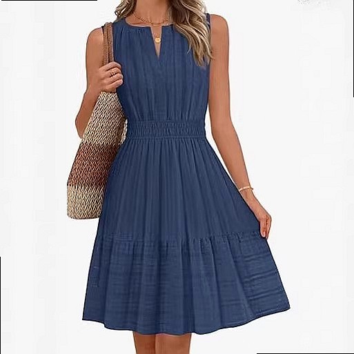 Vestido Sem Mangas para Mulher - Linen Dress Wrap avaliação e preço
