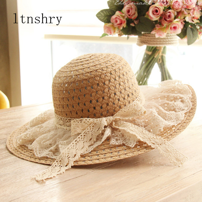 Mulheres Renda Chapéus de sol, - Hat Floppy Wide avaliação e preço