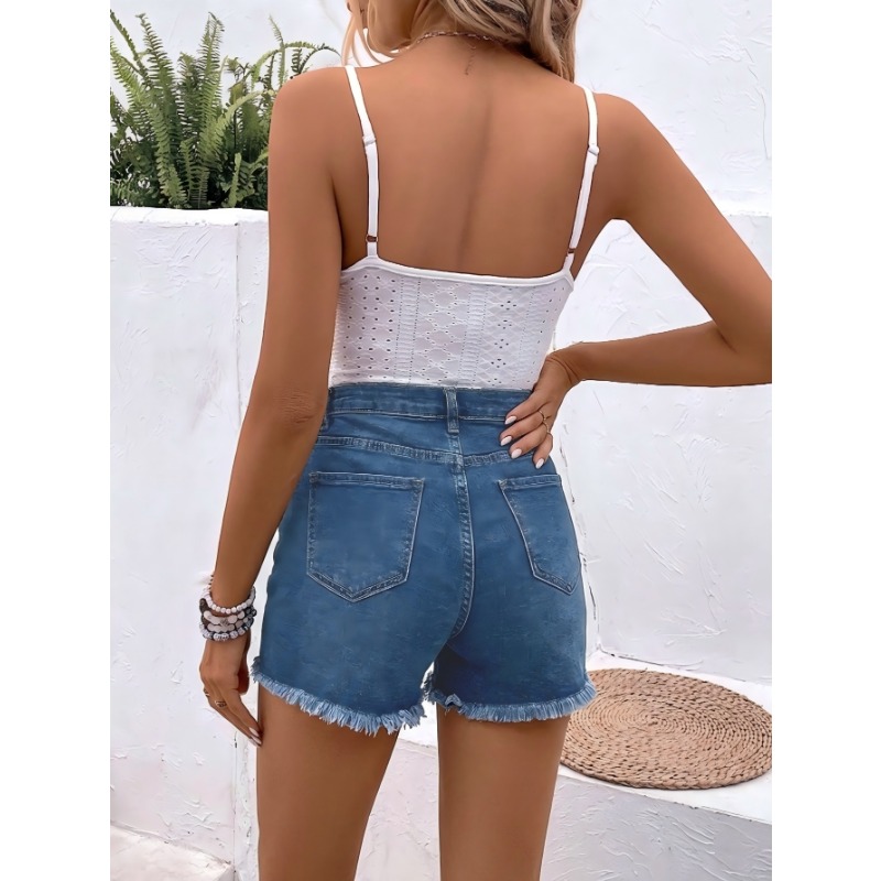 Shorts Jeans Femininos de Cint - Shorts Denim Frayed avaliação e preço