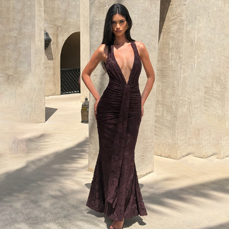 Vestido Feminino Sexy com Deco - Linen Dress Wrap avaliação e preço