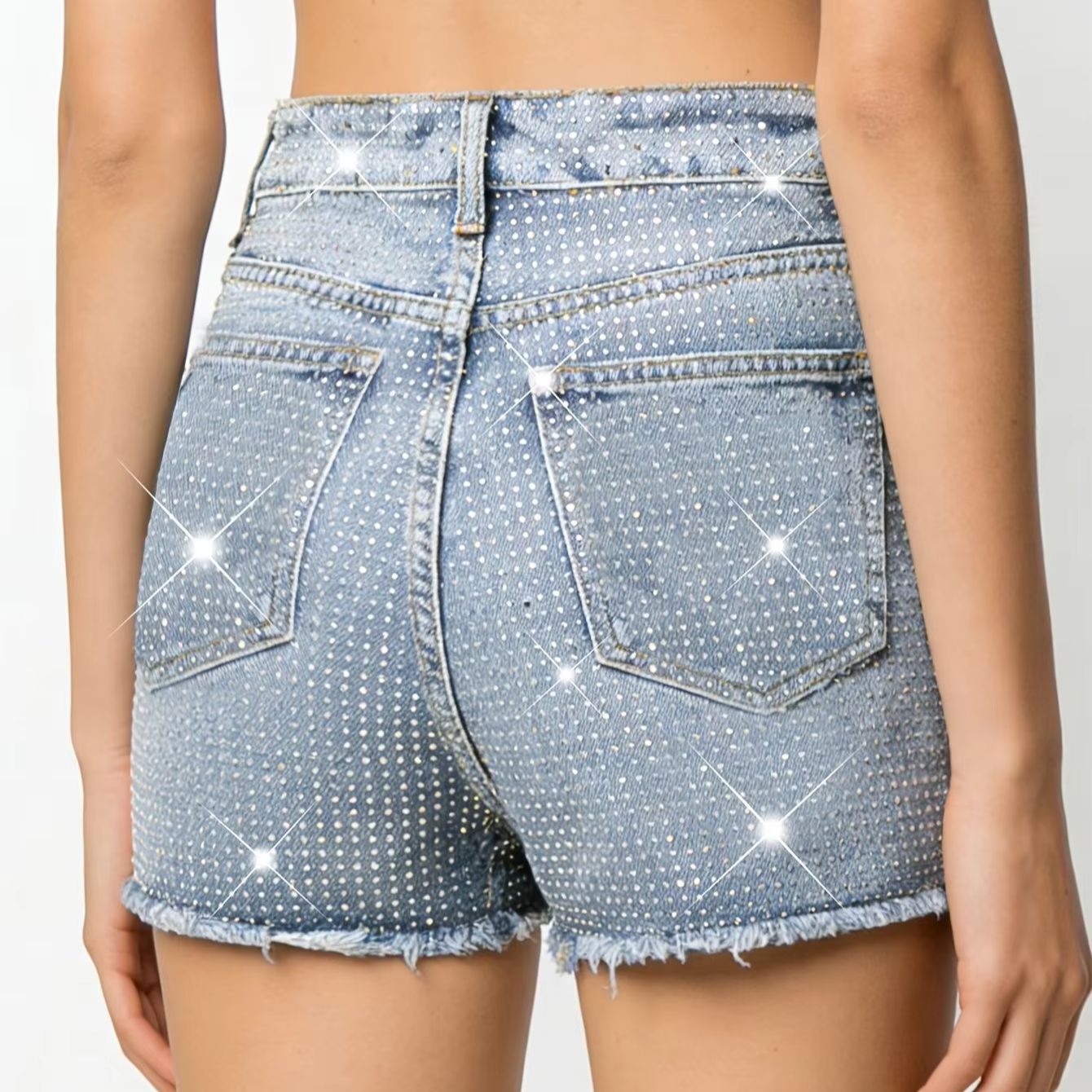 Novos Shorts Jeans Azuis Desfi - Shorts Denim Frayed avaliação e preço