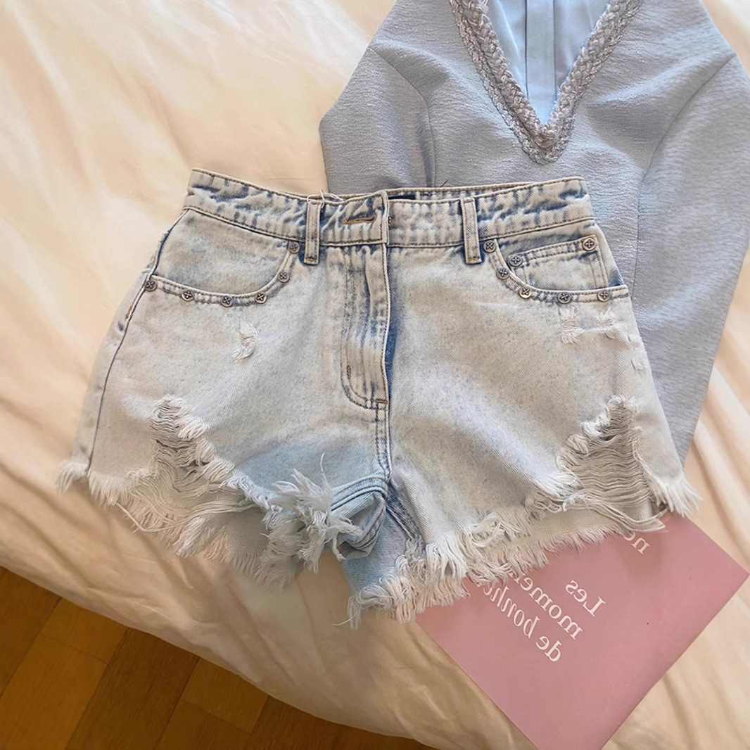 Shorts Jeans Feminino 2026 Ver - Shorts Denim Frayed avaliação e preço