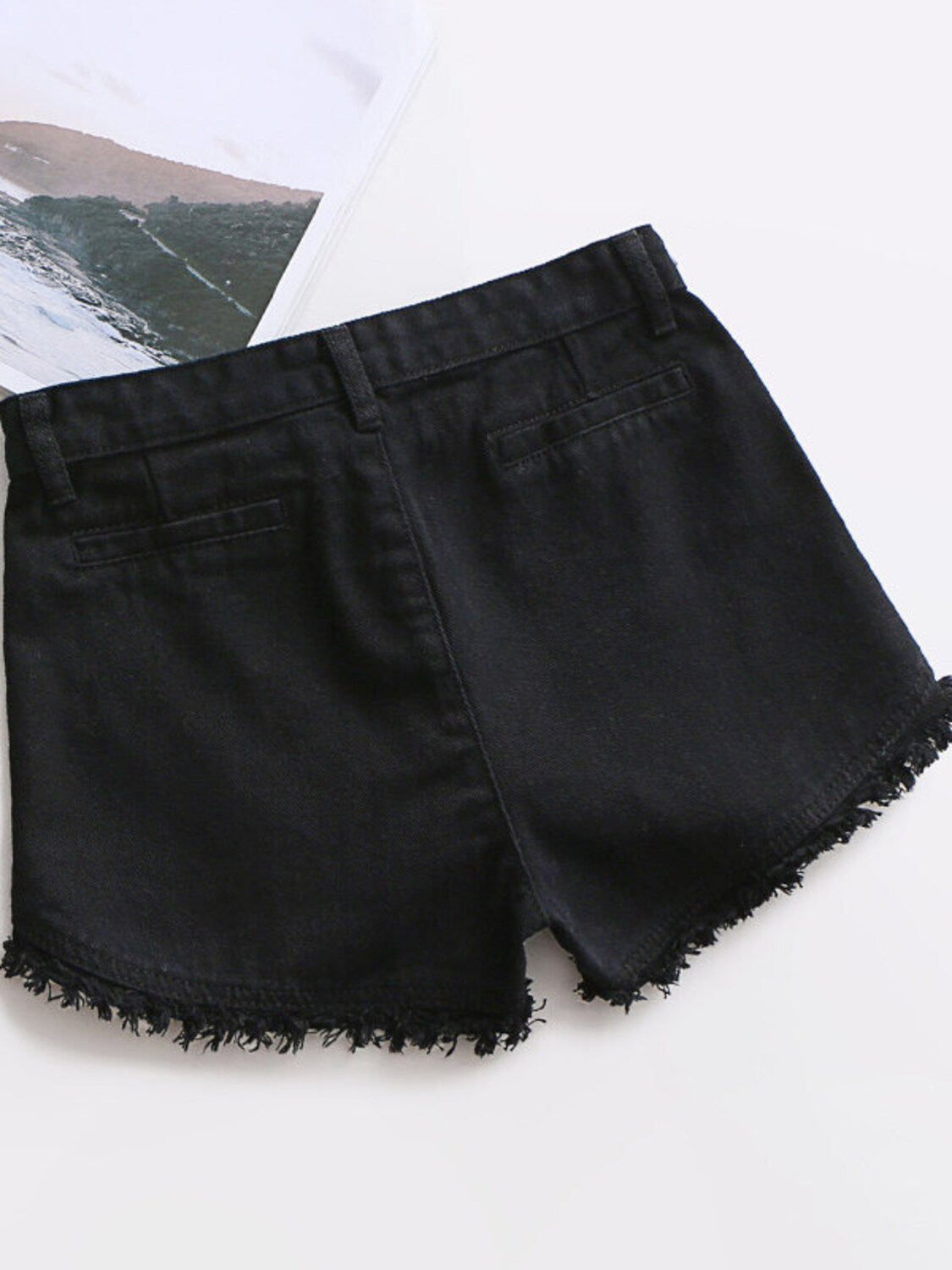 Shorts Jeans Femininos de Cint - Shorts Denim Frayed avaliação e preço